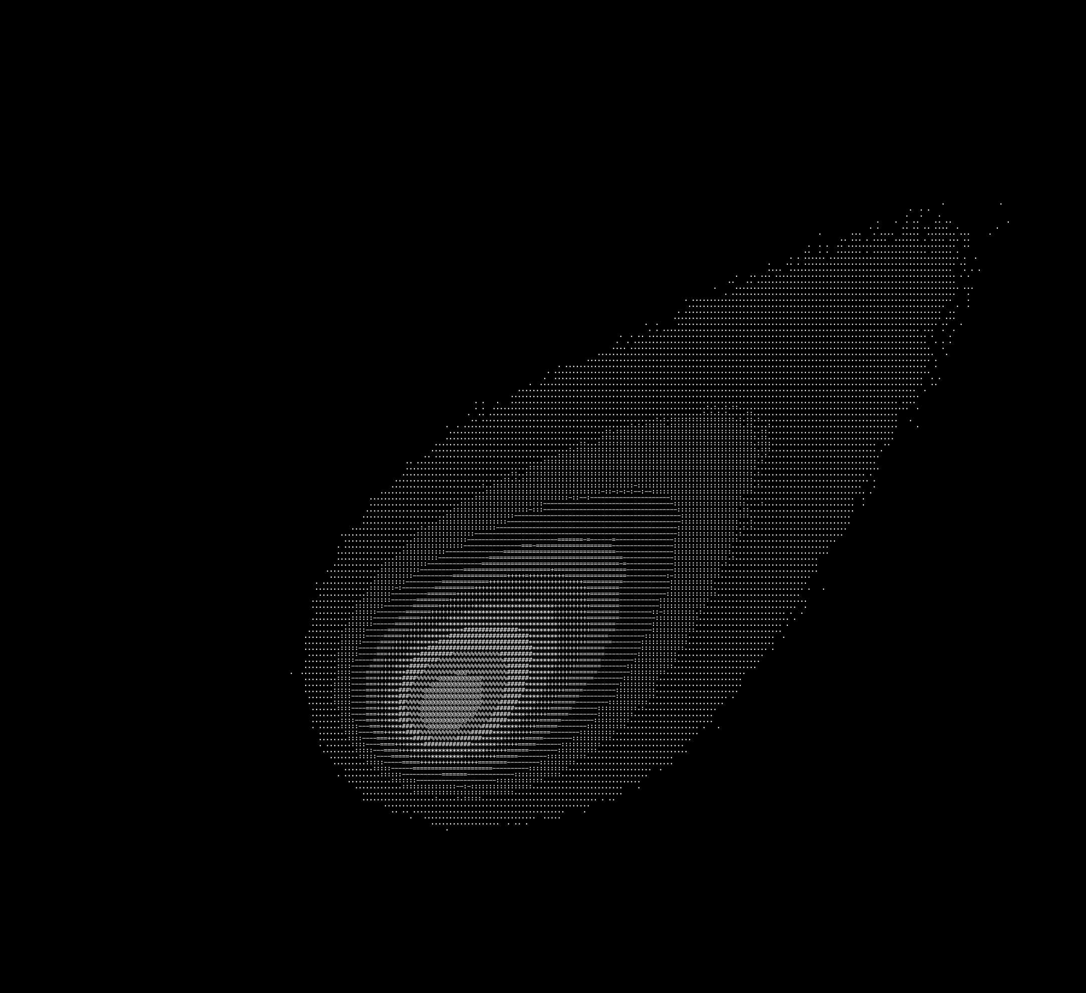 An image of stars processed and illustrated with ASCII characters