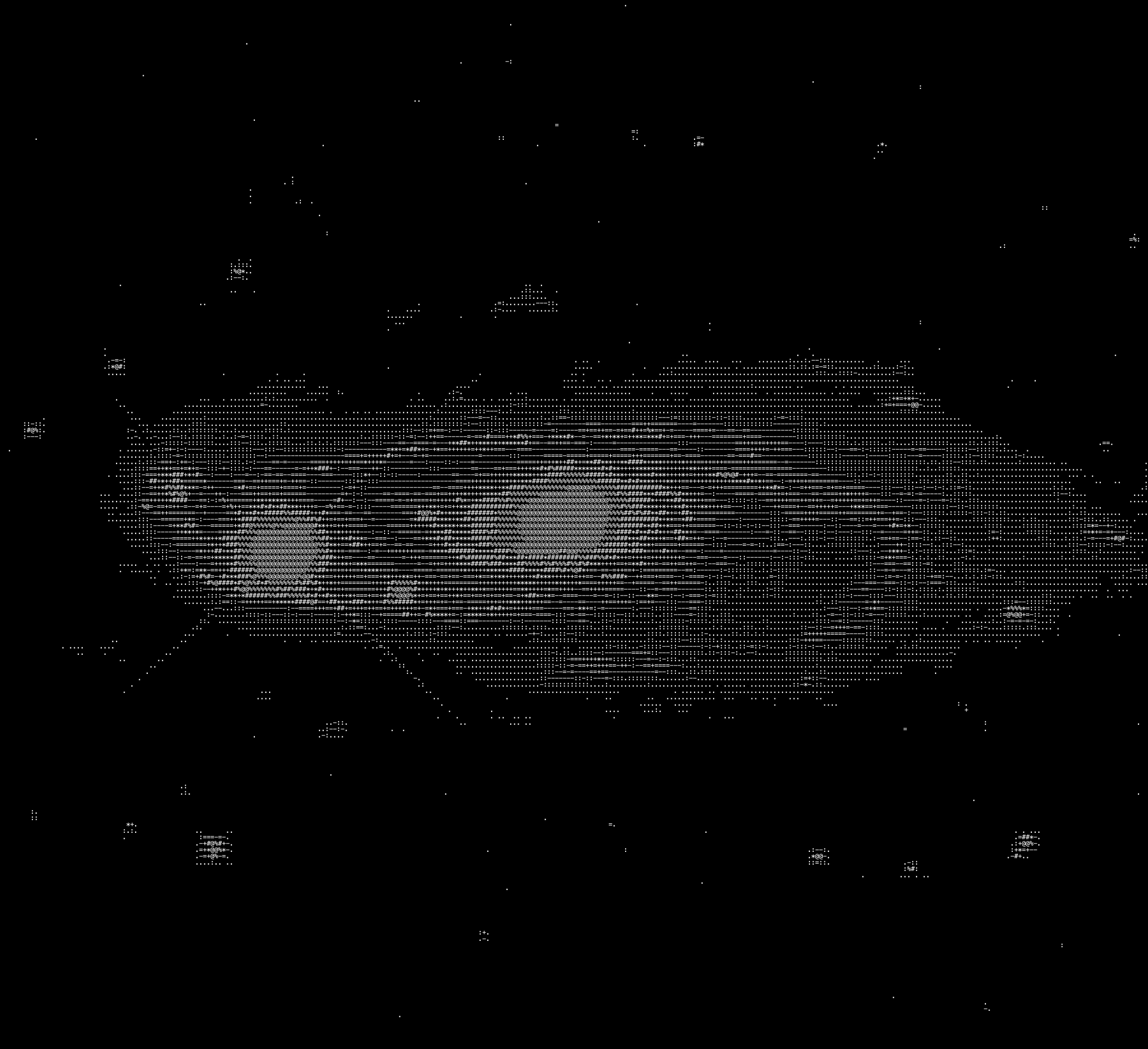 An image of stars processed and illustrated with ASCII characters