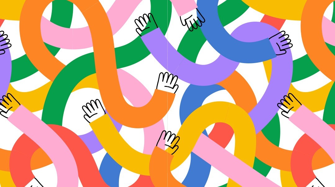 image of hands reaching for each other. abstract representation of community moderation