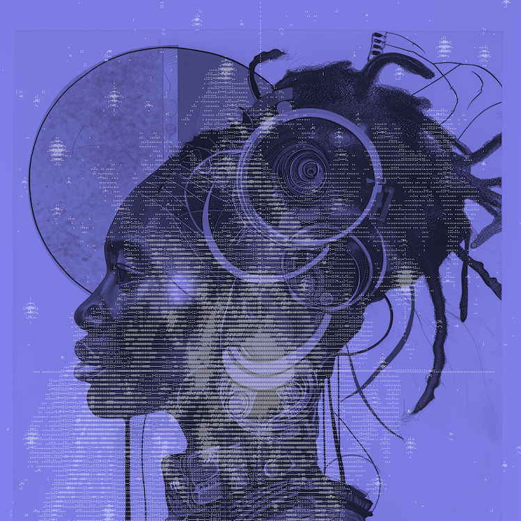 Funky Androids (series) by Nettrice R. Gaskins Created using text-2-image AI image generation.