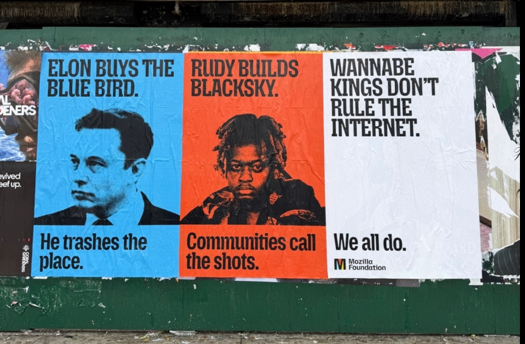 “Elon buys the blue bird. He trashes the place. Rudy builds Blacksky. Communities call the shots. Wannabe kings don’t rule the internet. We all do.”